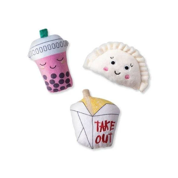 Take Me Out Mini 3 Piece Small Dog Toy Set with squeakers from Petshop by Fringe Studios