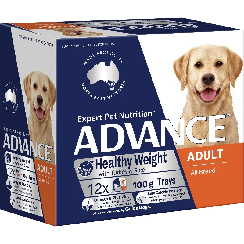 Advance Turkey and Rice Healthy Weight All Breed Adult Dog Wet Food 100g x 12