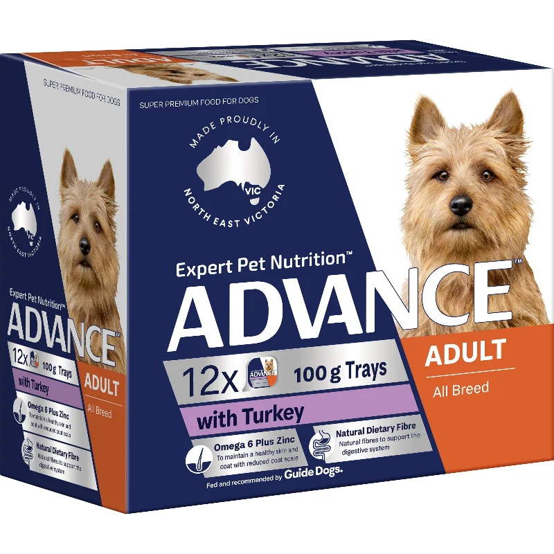 Advance Turkey All Breed Adult Dog Wet Food 100g x 12