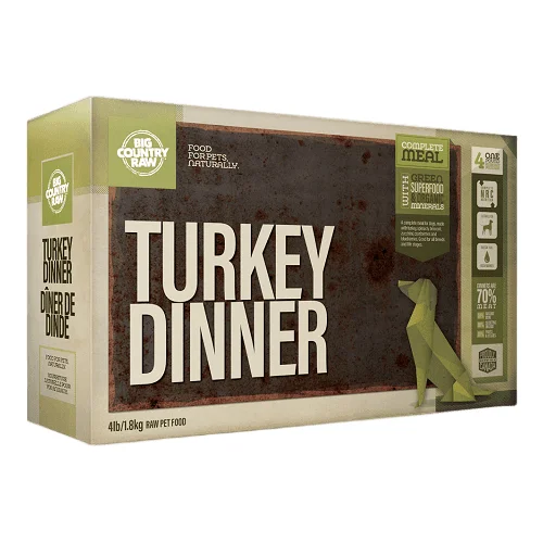 Dog Frozen Raw - DINNERS - Turkey Dinner Carton - 4 x 1 lb