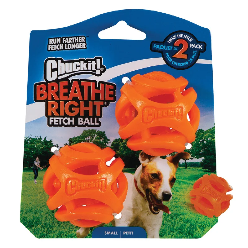 Chuckit! Breathe Right Fetch Ball Dog Toy Small 2 Pack