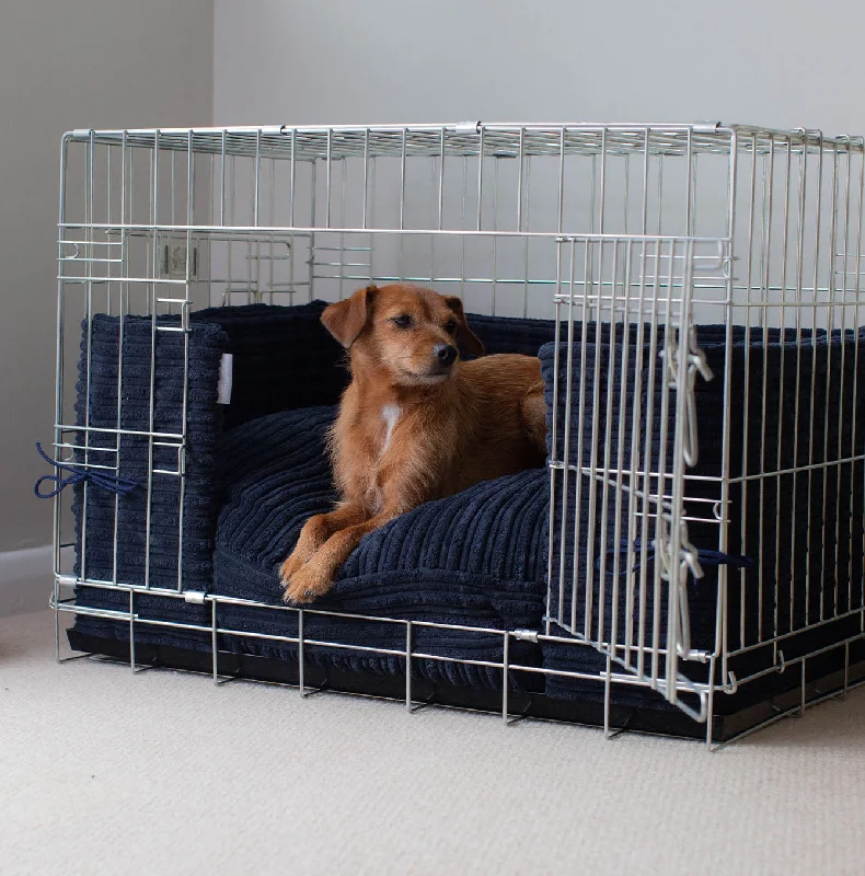 Dog Crate Bumper in Navy Essentials Plush by Lords & Labradors