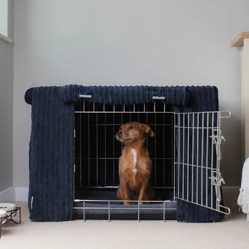 Dog Crate Cover in Navy Essentials Plush by Lords & Labradors