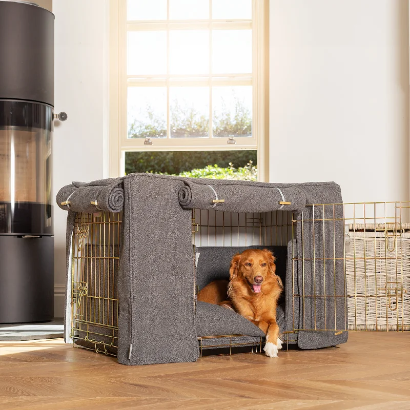 Dog Crate Set In Essentials Herdwick Graphite by Lords & Labradors