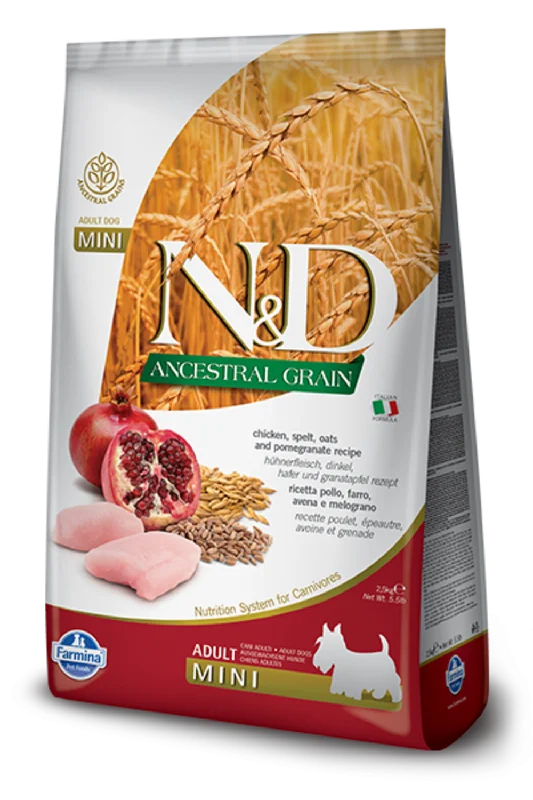 Farmina N&D Natural & Delicious Low Grain Mini Adult Chicken & Pomegranate Dry Dog Food