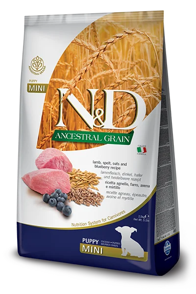 Farmina Natural & Delicious Ancestral Grain Lamb & Blueberry Mini Puppy Dog Food