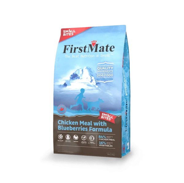 FirstMate Grain Free Limited Ingredient Diet Chicken Meal with Blueberries Formula Small Bites Dog Food