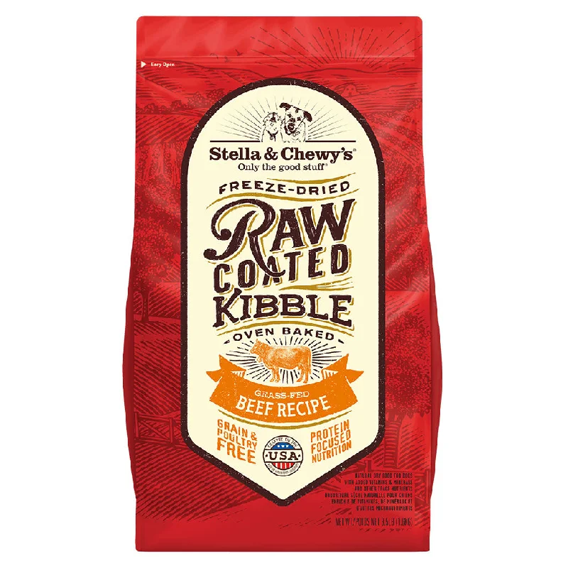 Stella & Chewy's Grass-Fed Beef Raw Coated Grain-Free Kibble Dry Dog Food