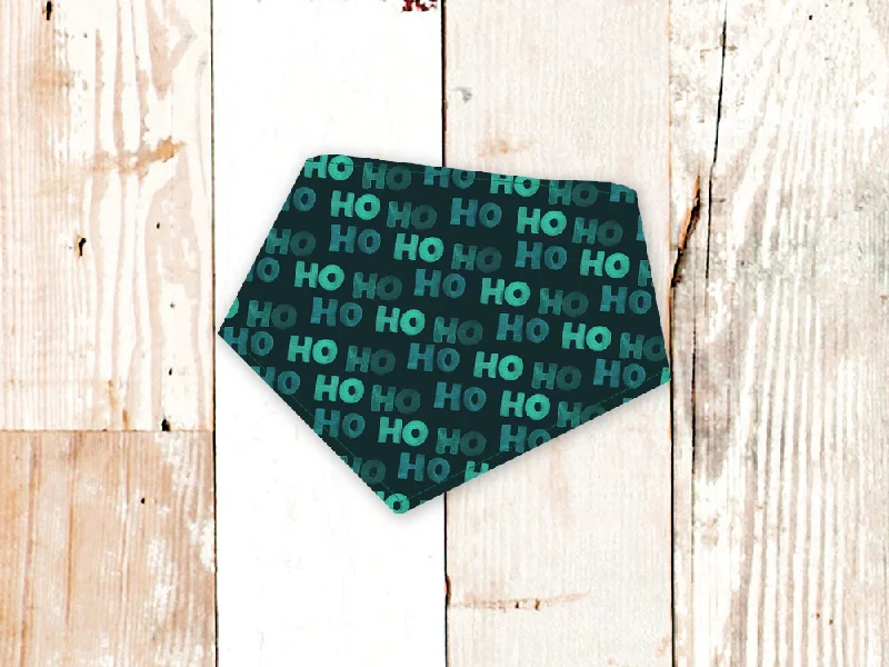 HoHoHo(Green) Dog Bandana (Christmas, Xmas, Winter, Holiday): Medium