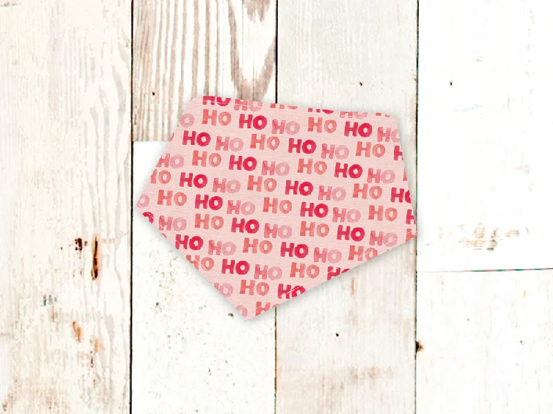 HoHoHo(Pink) Dog Bandana (Christmas, Xmas, Winter, Holiday): Medium