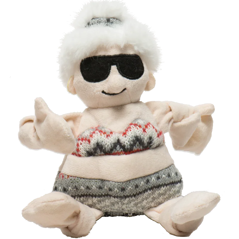 HuggleHounds Holiday 2024 Beach Babe Mrs. C. Knottie Plush Dog Toy, Large