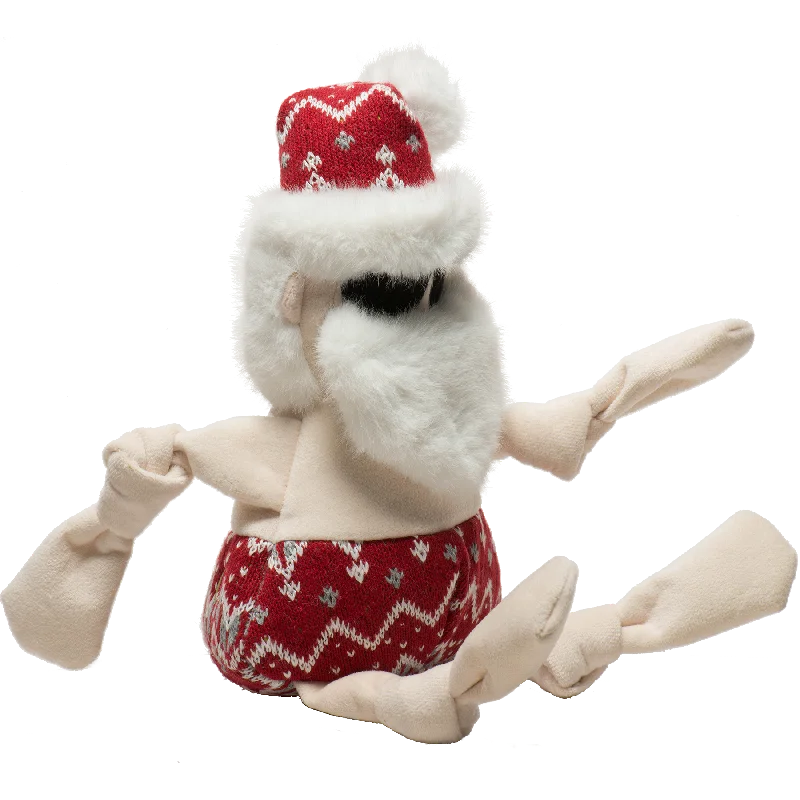 HuggleHounds Holiday 2024 Beach Bum Santa Knottie Plush Dog Toy, Small