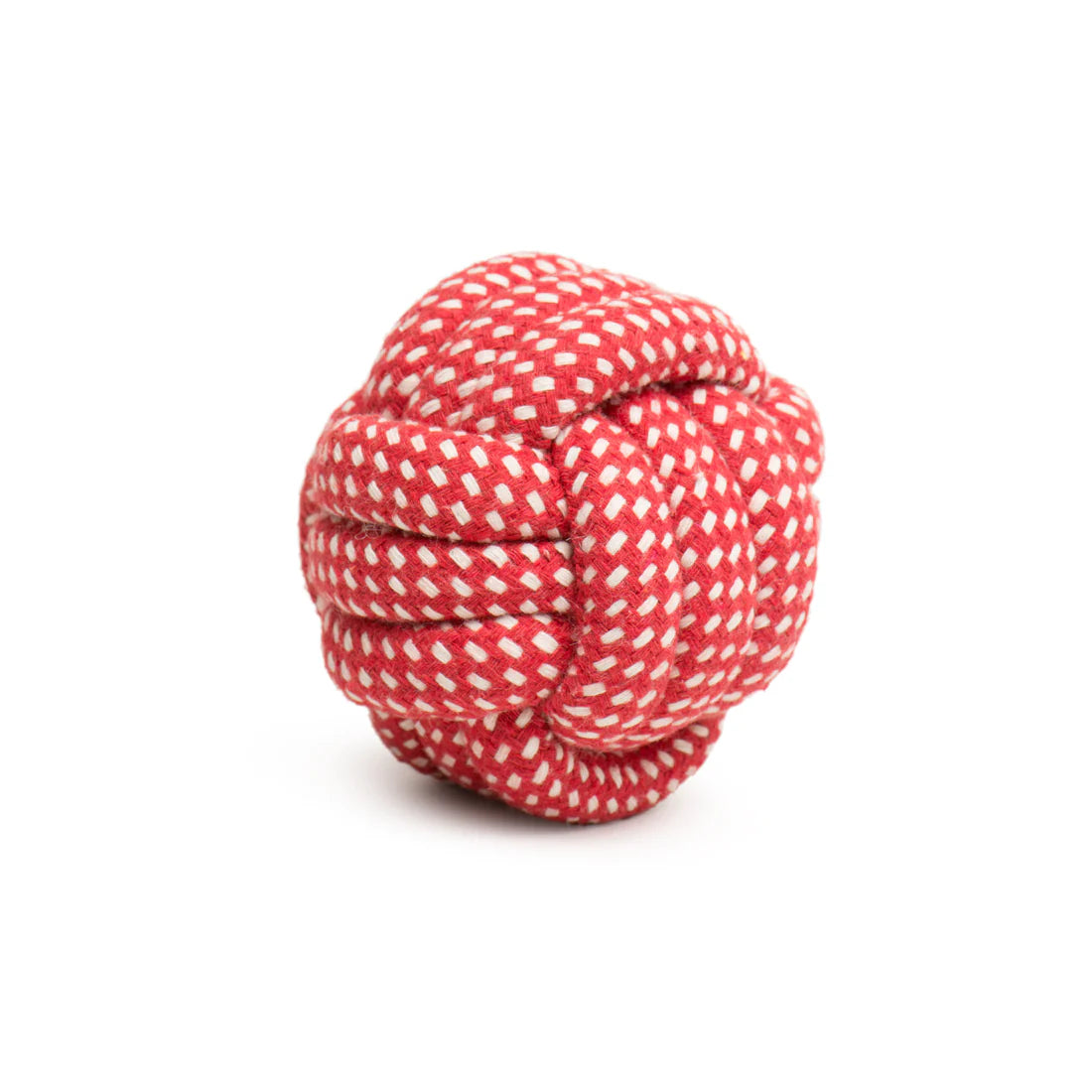 HuggleHounds Holiday 2024 Holiday Knotted Rope Ball Dog Toy, 3 inch