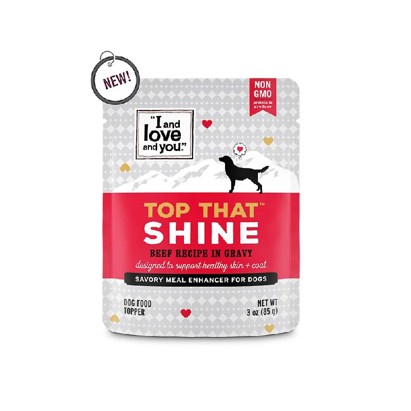 I and Love and You Top That Shine Beef Recipe in Gravy Meal Enhancer for Dogs