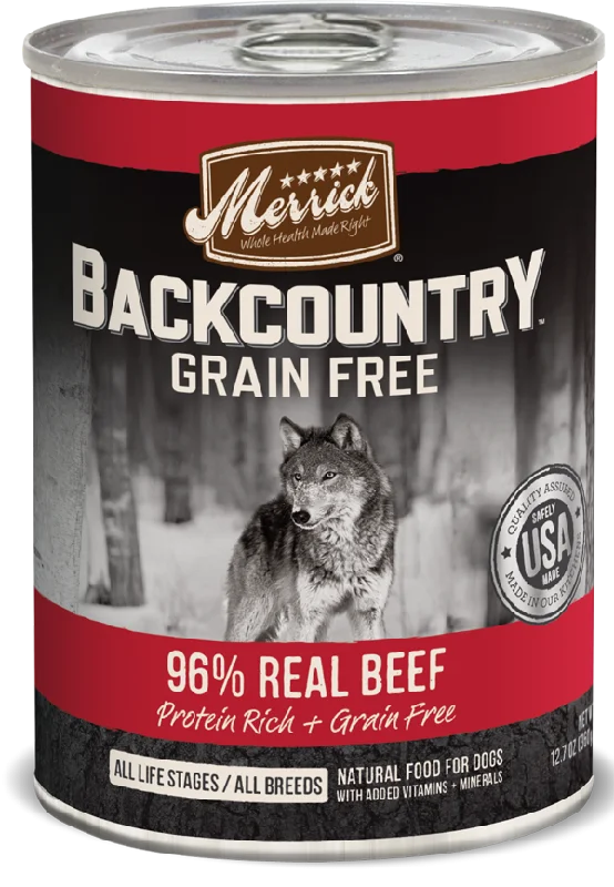 Merrick Backcountry Grain Free 96% Beef Recipe Canned Dog Food