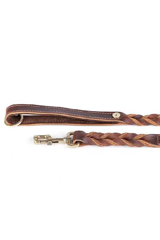 My Family Ascot Brown Leather Dog Leash