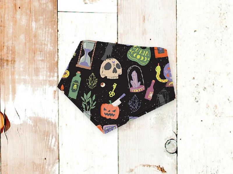 Mystical Halloween Dog Bandana (Snap-on, 3 sizes available): Large