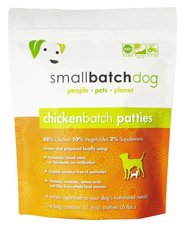 Small Batch Chicken Frozen Raw Dog Food, Patties