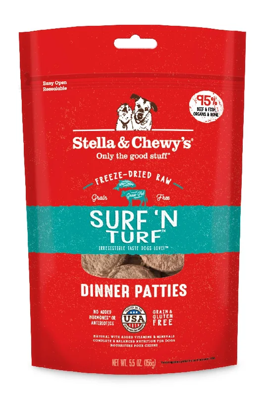 Stella and Chewy's Surf 'N Turf Freeze Dried Dinner Patties Dog Food