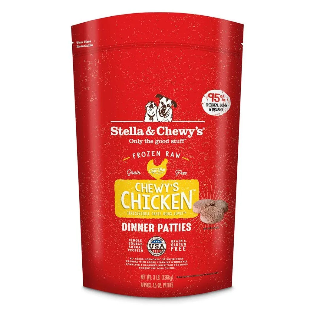 Chewy's Chicken Frozen Patties Raw Dog Food from Stella and Chewy's