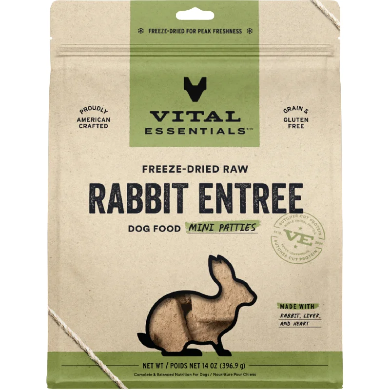 Freeze Dried Dog Food - Rabbit Entree - Mini Patties - 14 oz