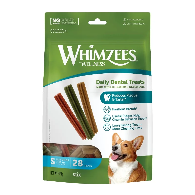 Whimzees Dog Dental Treats Stix Small Value Bag 28 Pack