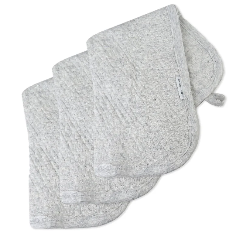 3-Pack Organic Cotton Matelasse Burp Cloths