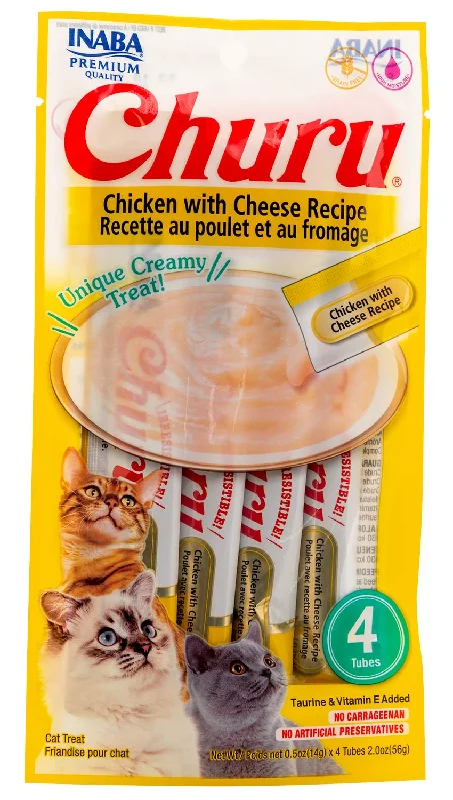 Churu Chicken w/ Cheese Puree Lickable Cat Treat, 4-pk