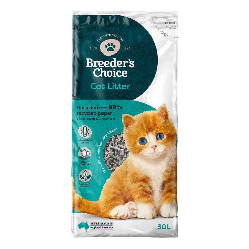 Breeders Choice Recycled Paper Cat Litter 30L