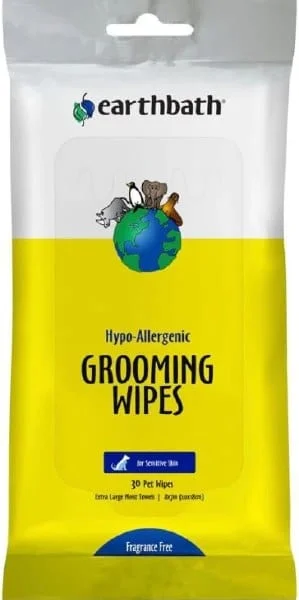 Earthbath Hypo-Allergenic Grooming Cleans & Conditions Fragrance Free Plant-Based Wipes