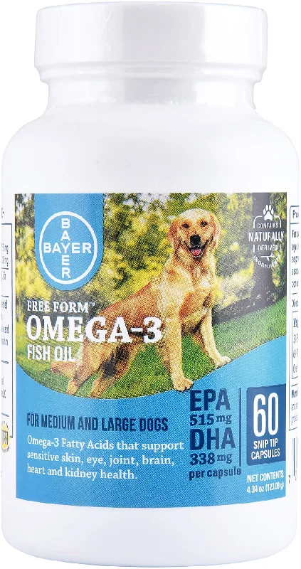 Free Form Omega-3 Fish Oil Capsules, Med & Large Dogs