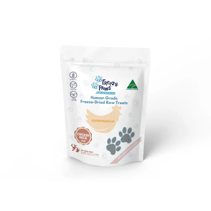 Freezy Paws Freeze Dried Chicken Necks Dog and Cat Treats 100g