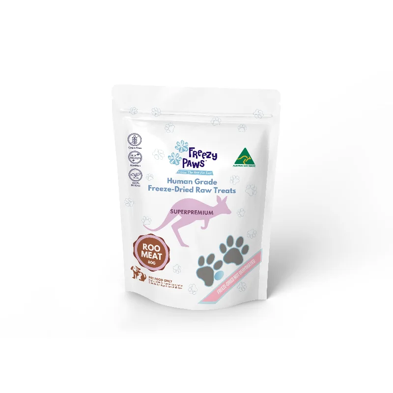 Freezy Paws Freeze Dried Kangaroo Meat Dog and Cat Treats 80g