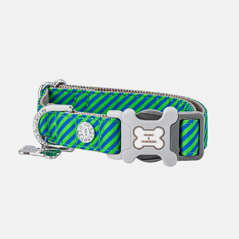 Hugo & Hudson Navy & Green Stripe Collar