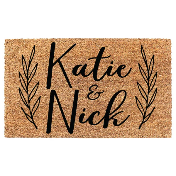 Modern Laurel Custom Names Doormat