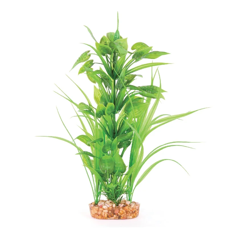 Kazoo Aquarium Artificial Plant Green with Thin Leaves and Spots Extra Large