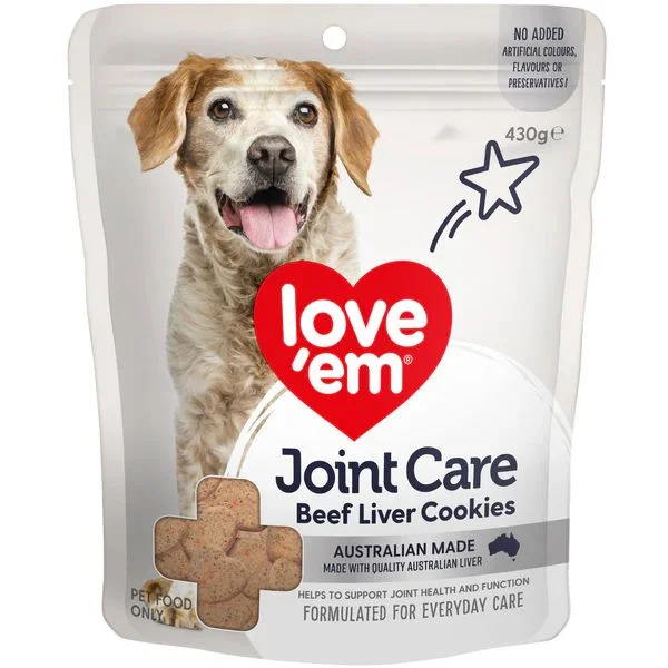 Love Em Joint Care Beef Liver Cookie Dog Treats 430g***