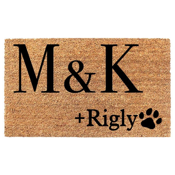 Initials and Pet Name Custom Doormat