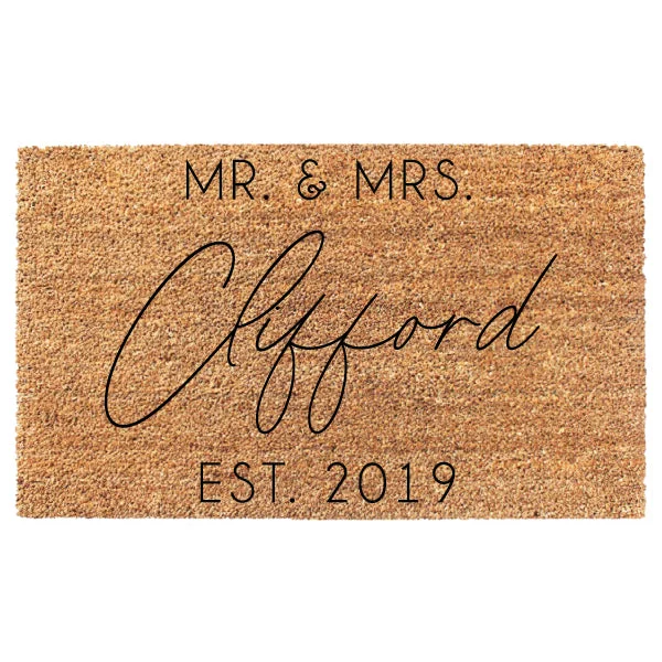 Mr. & Mrs. Last Name Custom Doormat