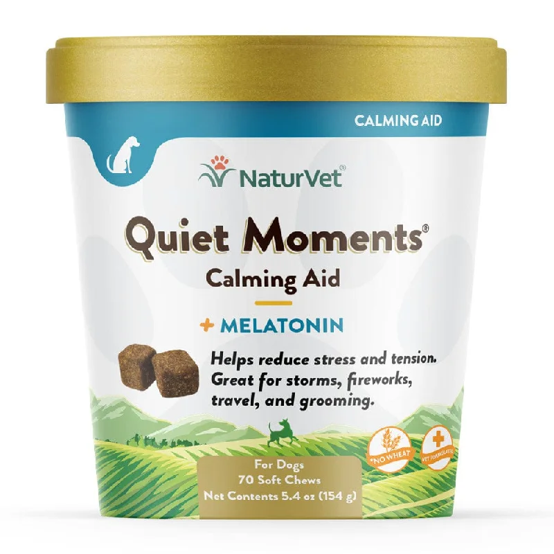 NaturVet Quiet Moments Plus Melatonin Soft Chews for Dogs