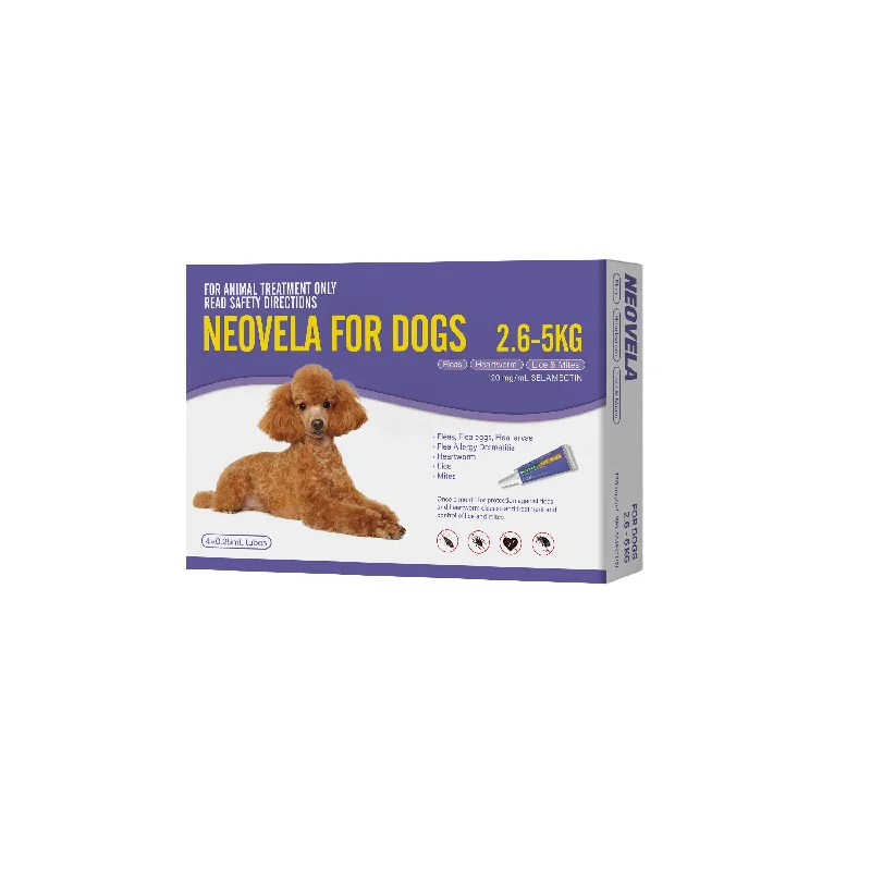 Neovela Flea and Heartworm Treatments for Small Dogs 4 Pack