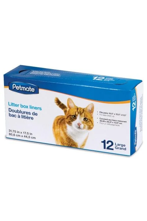 PetMate Litter Pan Large Liners, 12 Pack