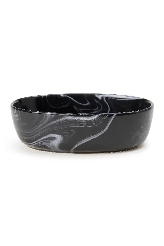 Petrageous Fancy Marble Oval Cat Bowl, 2 Cups