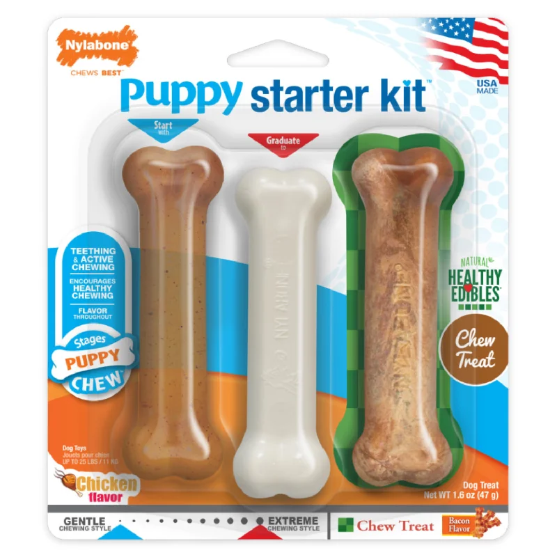 Dog Chewing Toy & Treat - PUPPY CHEW - Puppy Starter Kit - Triple Pack