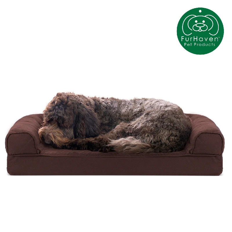 Quilted Memory Foam Sofa-Style Couch Pet Bed