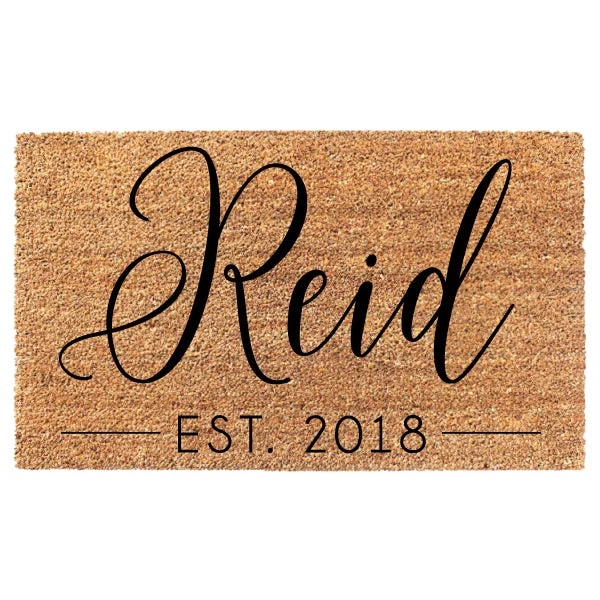 Script Last Name Est. Custom Doormat