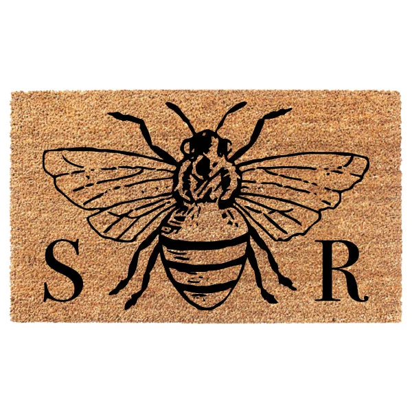 Bee Initials Custom Doormat