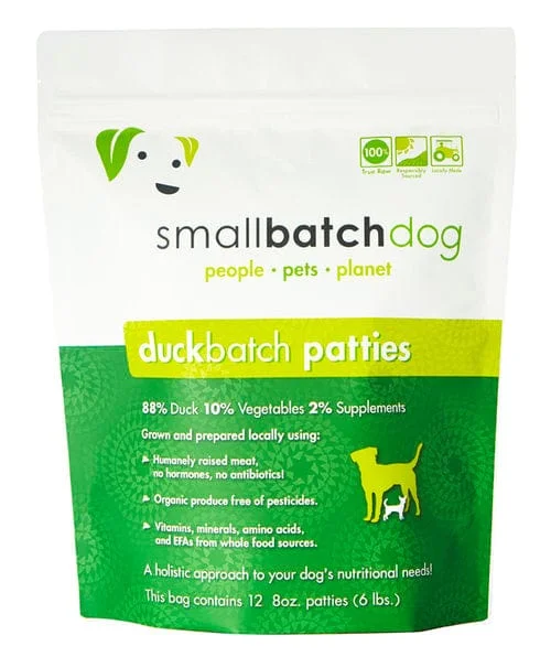 SmallBatch Raw Frozen Duck Patties for Dogs