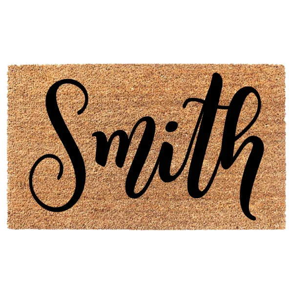 Thick Script Last Name Doormat