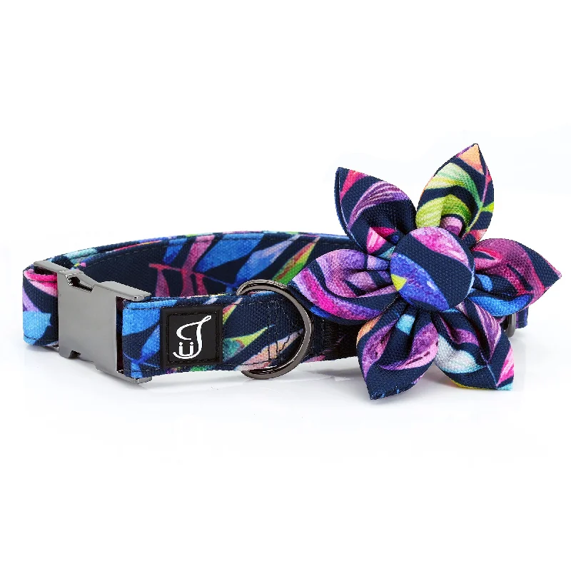 Tropical Dog Collar with Flower